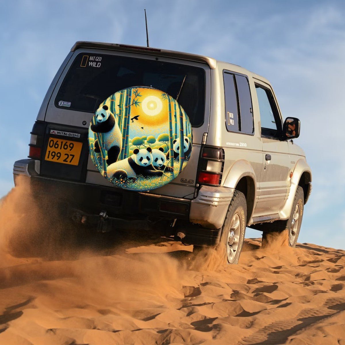 Panda Family Thickened Spare Tire Cover - Gregg Acini Adoree Designs - Spare Tire Cover