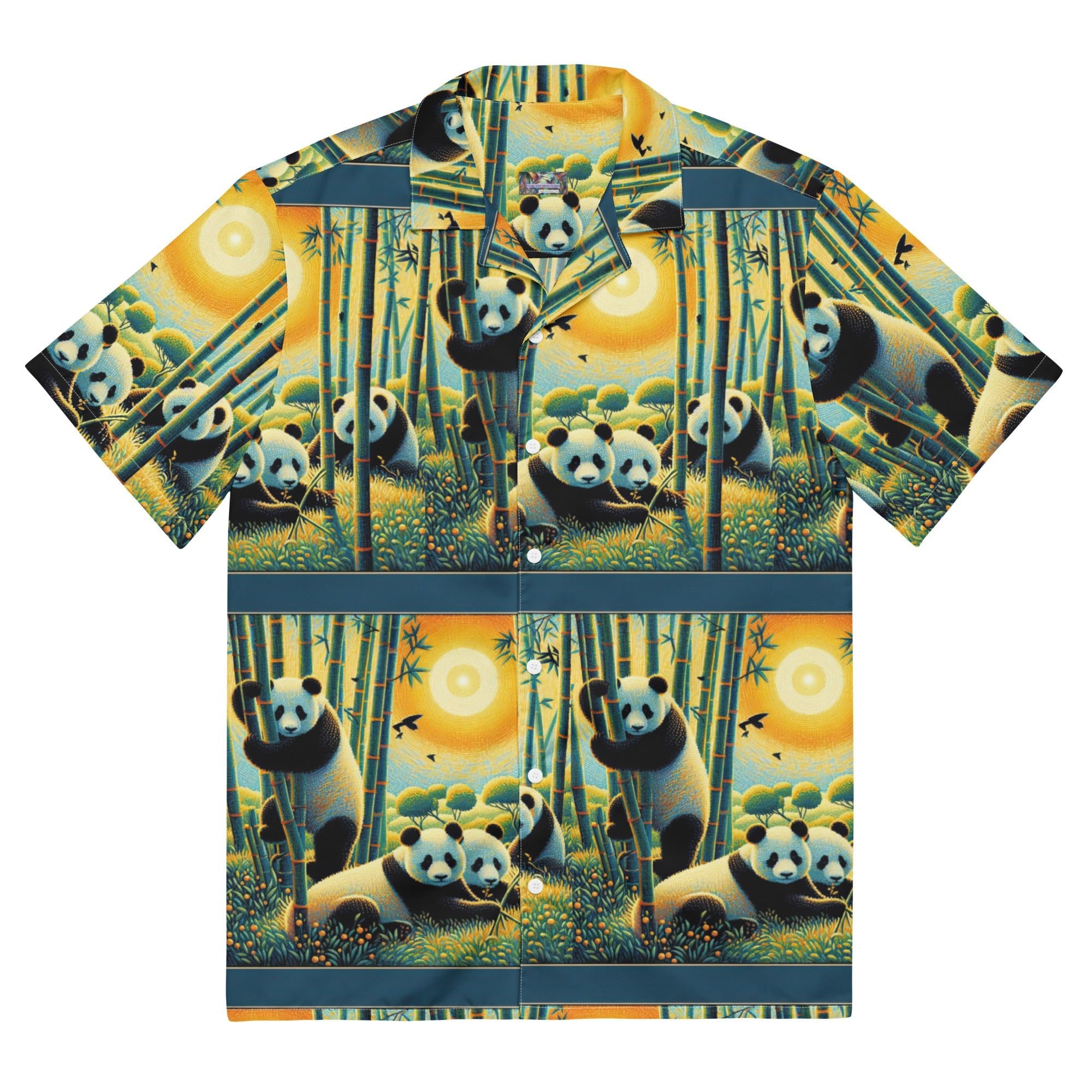 Panda Family Unisex button shirt - Gregg Acini Adoree Designs - Button Down Shirt