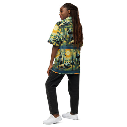 Panda Family Unisex button shirt - Gregg Acini Adoree Designs - Button Down Shirt