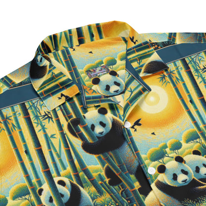 Panda Family Unisex button shirt - Gregg Acini Adoree Designs - Button Down Shirt