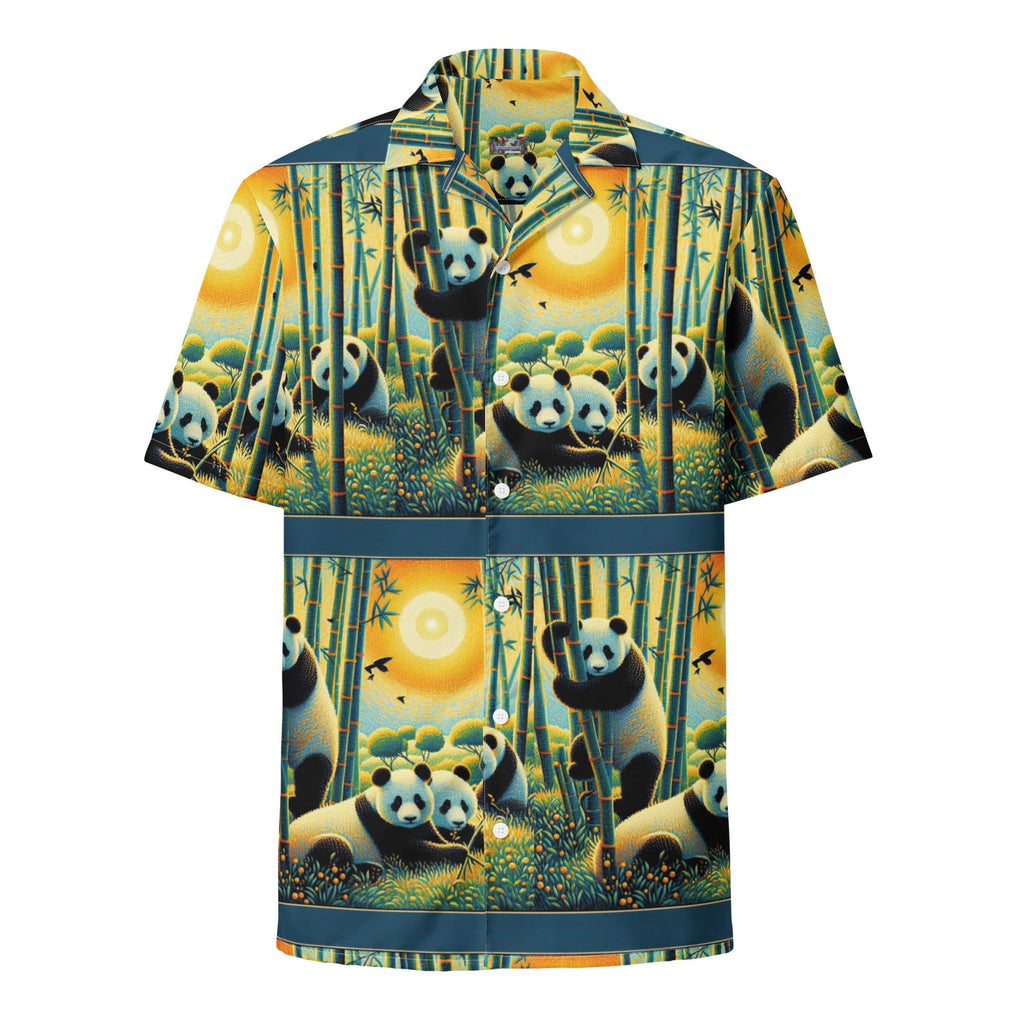 Panda Family Unisex button shirt - Gregg Acini Adoree Designs - Button Down Shirt