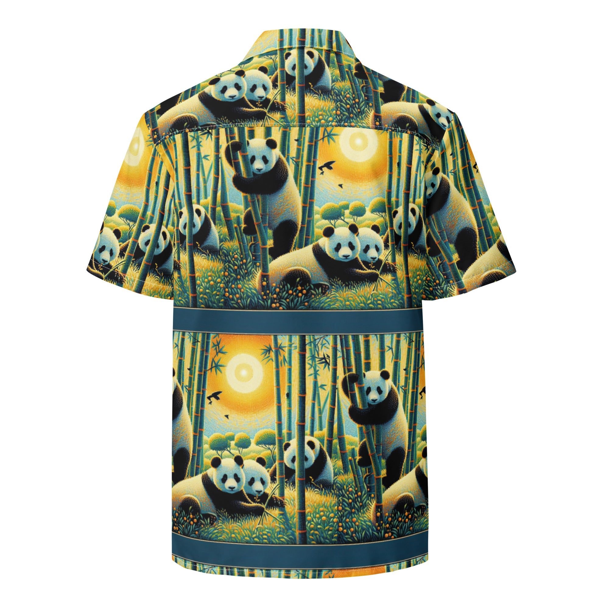 Panda Family Unisex button shirt - Gregg Acini Adoree Designs - Button Down Shirt