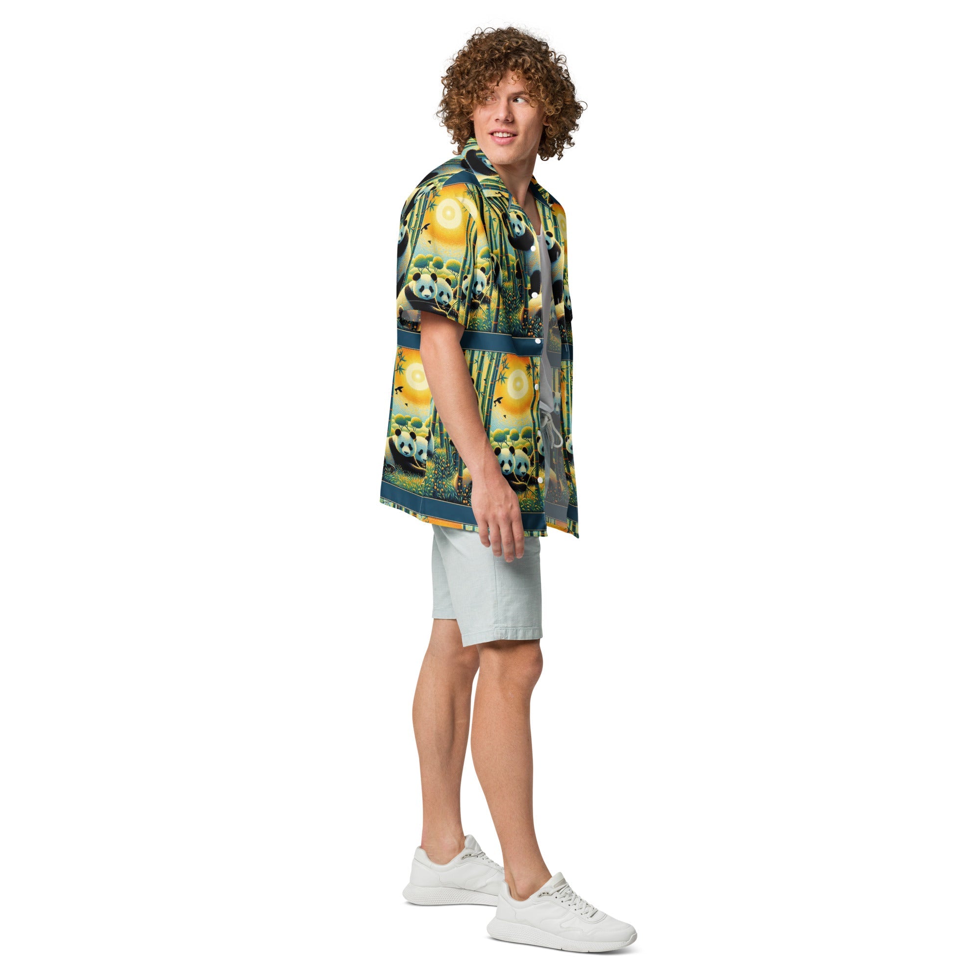 Panda Family Unisex button shirt - Gregg Acini Adoree Designs - Button Down Shirt