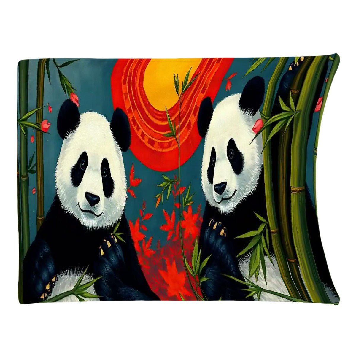 Panda Sunset 300 GSM Flannel Throw Blanket (Made in USA) - Gregg Acini Adoree Designs - Blanket