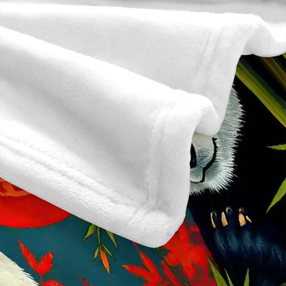 Panda Sunset 300 GSM Flannel Throw Blanket (Made in USA) - Gregg Acini Adoree Designs - Blanket