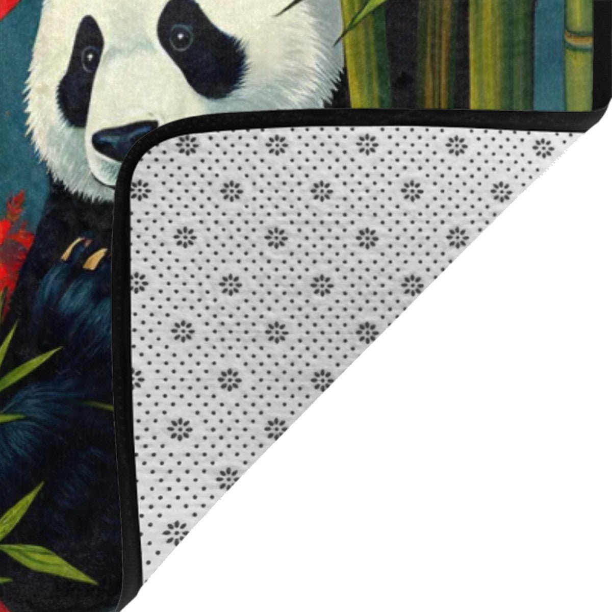 Panda Sunset Flannel Non Slip Area Rug (Multiple Sizes) - Gregg Acini Adoree Designs - Rugs & Mats