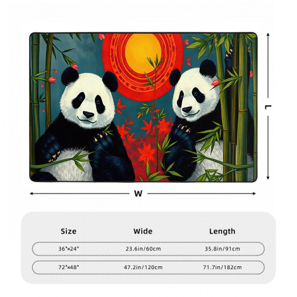 Panda Sunset Flannel Non Slip Area Rug (Multiple Sizes) - Gregg Acini Adoree Designs - Rugs & Mats