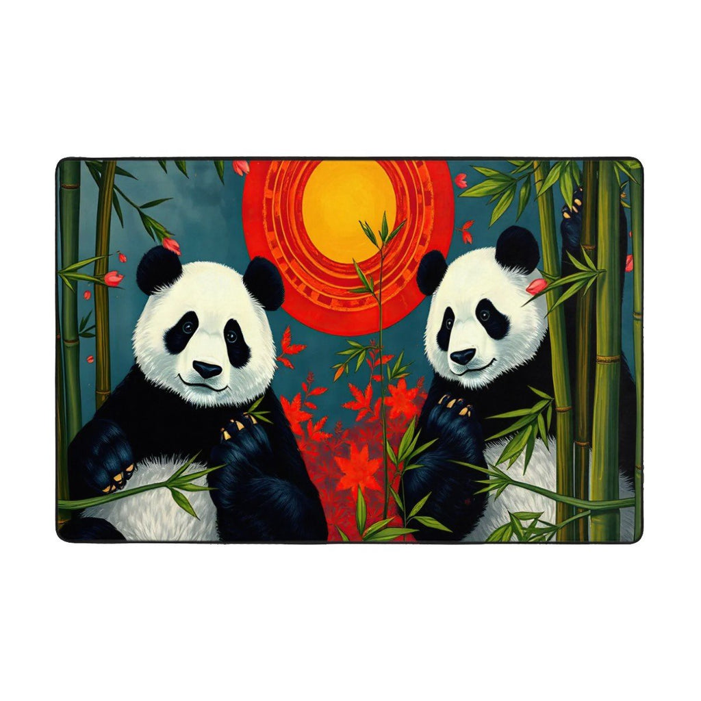 Panda Sunset Flannel Non Slip Area Rug (Multiple Sizes) - Gregg Acini Adoree Designs - Rugs & Mats