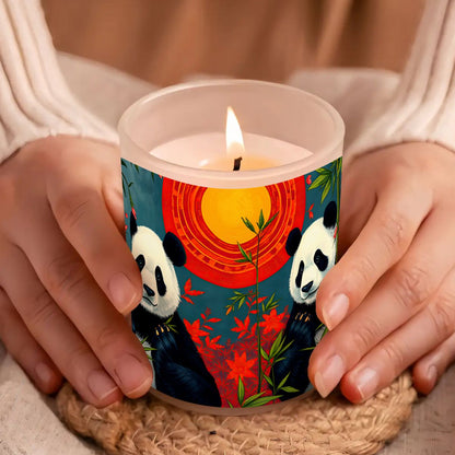 Panda Sunset Frosted Jar Scented Candle with Lid (6oz) - Gregg Acini Adoree Designs - Candles