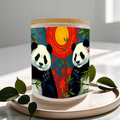 Panda Sunset Frosted Jar Scented Candle with Lid (6oz) - Gregg Acini Adoree Designs - Candles