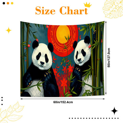 Panda Sunset Lightweight Wall Tapestry (Fabric Wall Hanging - USA) - Gregg Acini Adoree Designs - Wall Coverings