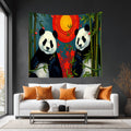 Panda Sunset Lightweight Wall Tapestry (Fabric Wall Hanging - USA) - Gregg Acini Adoree Designs - Wall Coverings