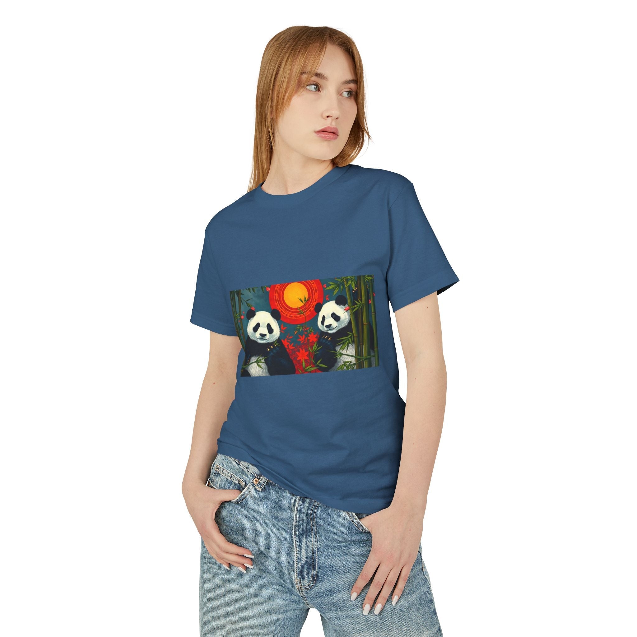 Panda Sunset Unisex Heavyweight Tee - Perfect for Animal Lovers - Gregg Acini Adoree Designs - T-Shirt