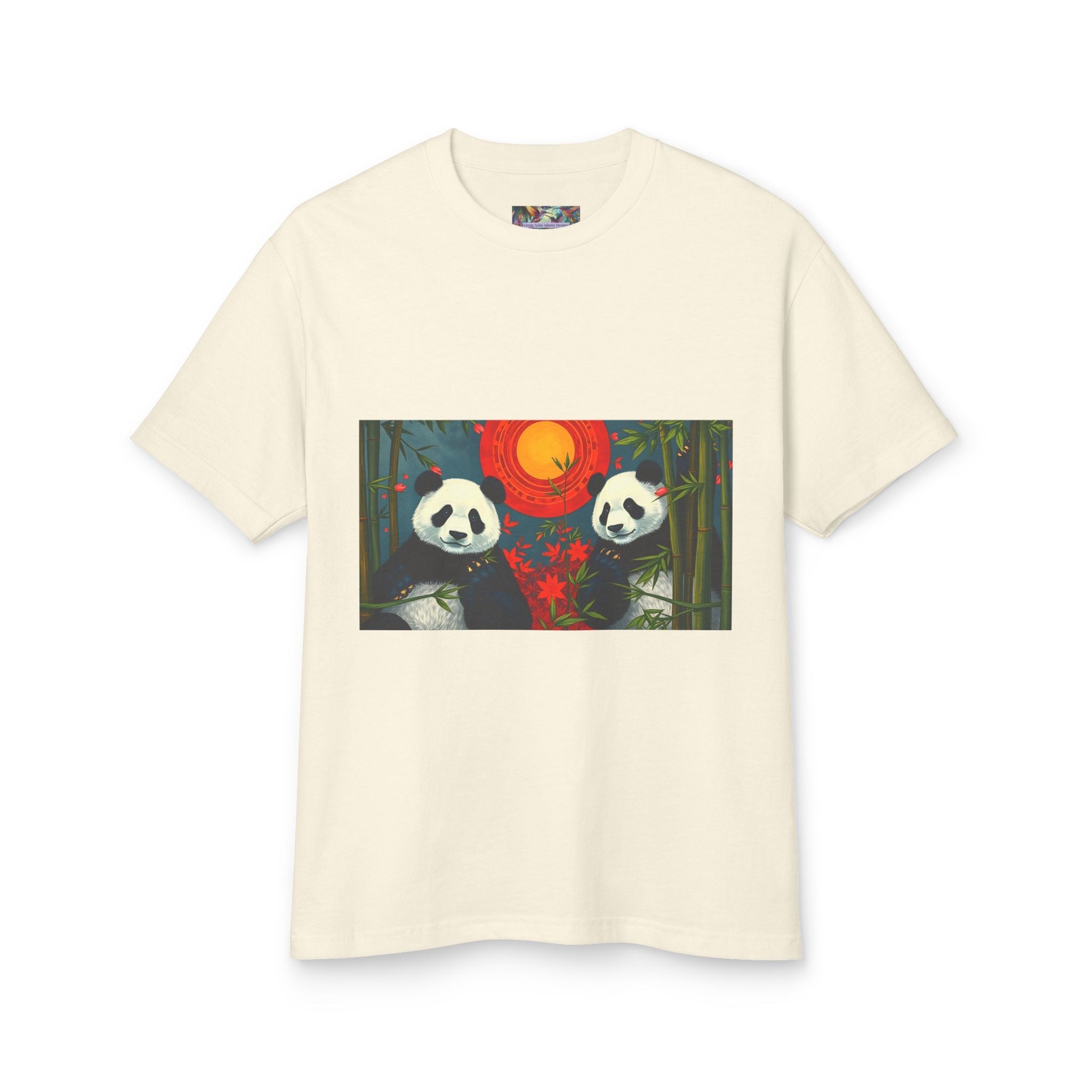 Panda Sunset Unisex Heavyweight Tee - Perfect for Animal Lovers - Gregg Acini Adoree Designs - T-Shirt