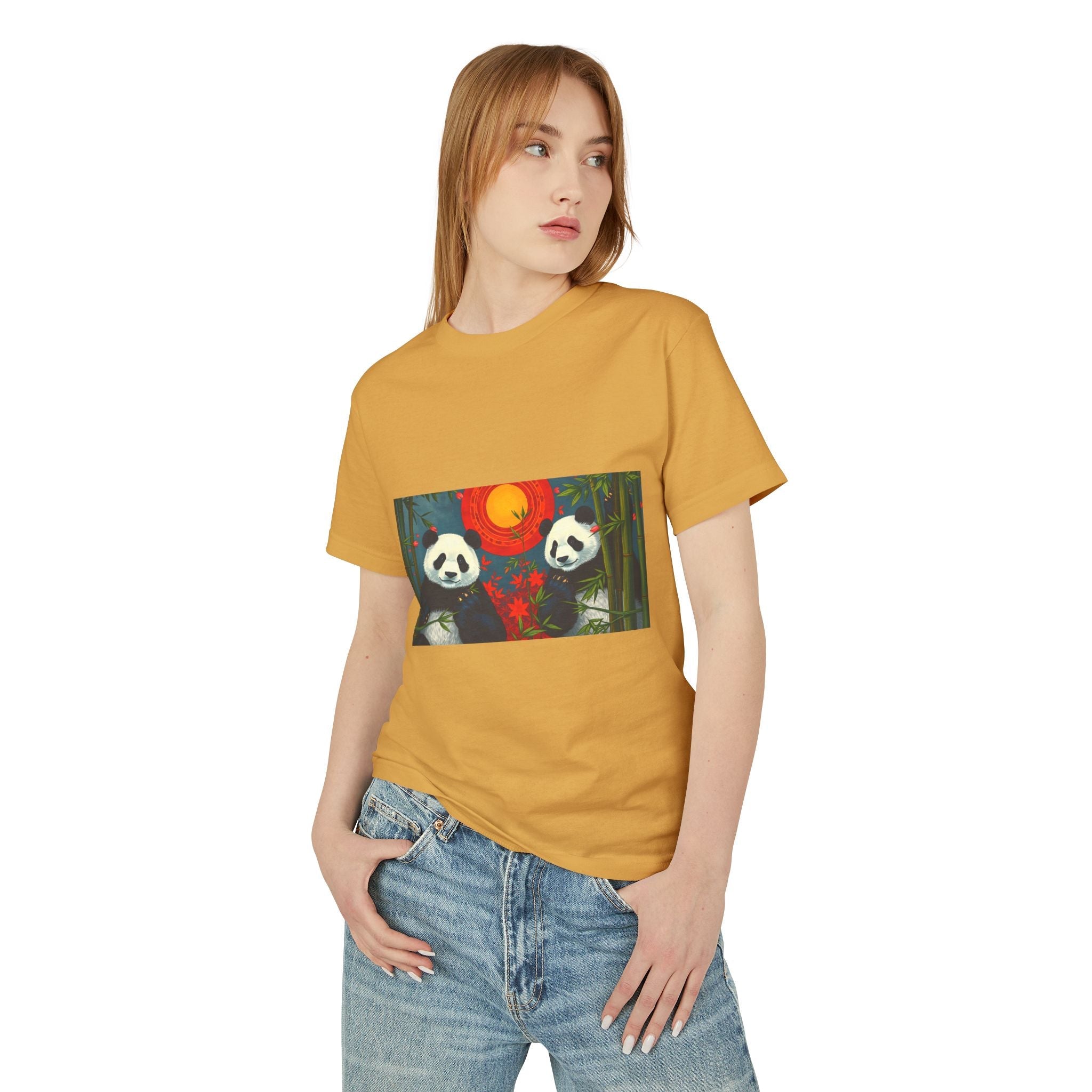 Panda Sunset Unisex Heavyweight Tee - Perfect for Animal Lovers - Gregg Acini Adoree Designs - T-Shirt