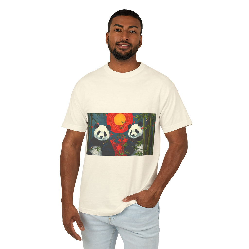 Panda Sunset Unisex Heavyweight Tee - Perfect for Animal Lovers - Gregg Acini Adoree Designs - T-Shirt