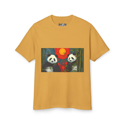 Panda Sunset Unisex Heavyweight Tee - Perfect for Animal Lovers - Gregg Acini Adoree Designs - T-Shirt