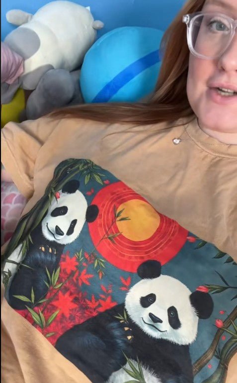 Panda Sunset Unisex Heavyweight Tee - Perfect for Animal Lovers - Gregg Acini Adoree Designs - T-Shirt