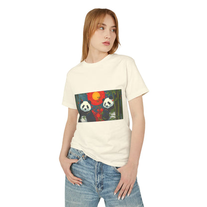 Panda Sunset Unisex Heavyweight Tee - Perfect for Animal Lovers - Gregg Acini Adoree Designs - T-Shirt