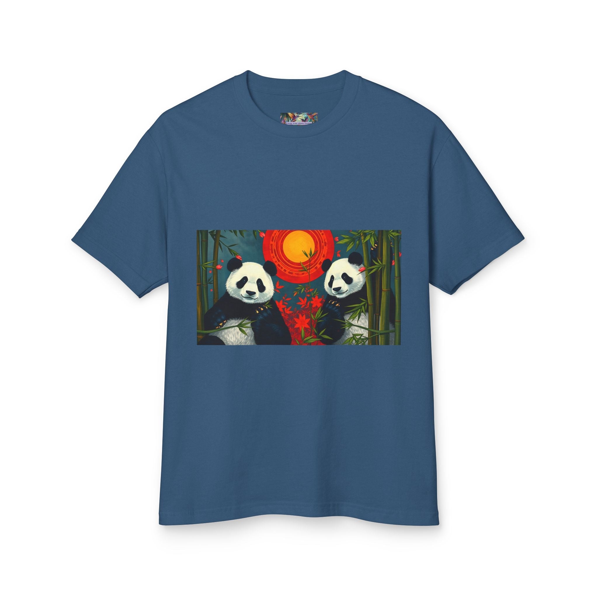 Panda Sunset Unisex Heavyweight Tee - Perfect for Animal Lovers - Gregg Acini Adoree Designs - T-Shirt
