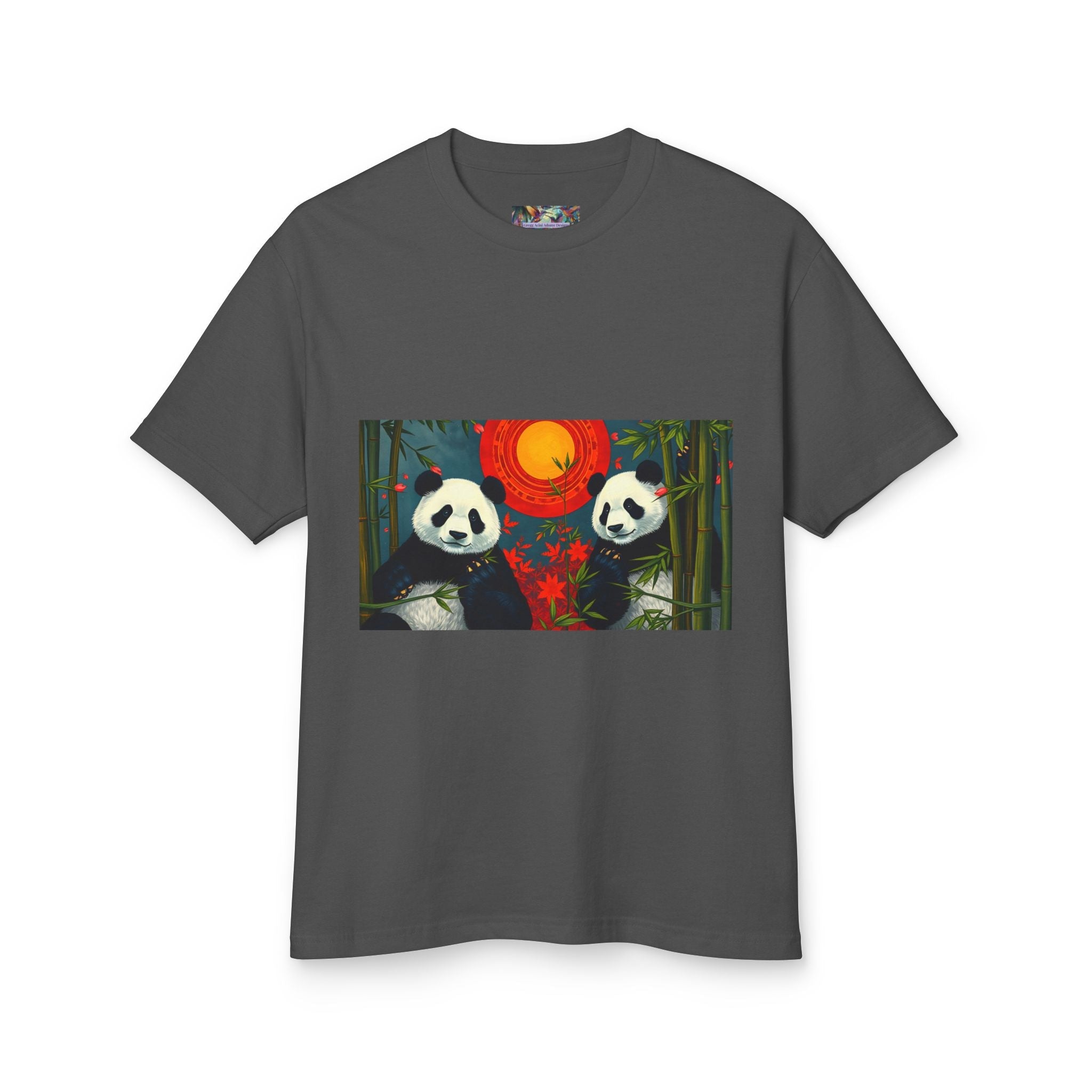 Panda Sunset Unisex Heavyweight Tee - Perfect for Animal Lovers - Gregg Acini Adoree Designs - T-Shirt