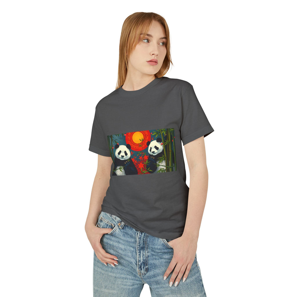 Panda Sunset Unisex Heavyweight Tee - Perfect for Animal Lovers - Gregg Acini Adoree Designs - T-Shirt