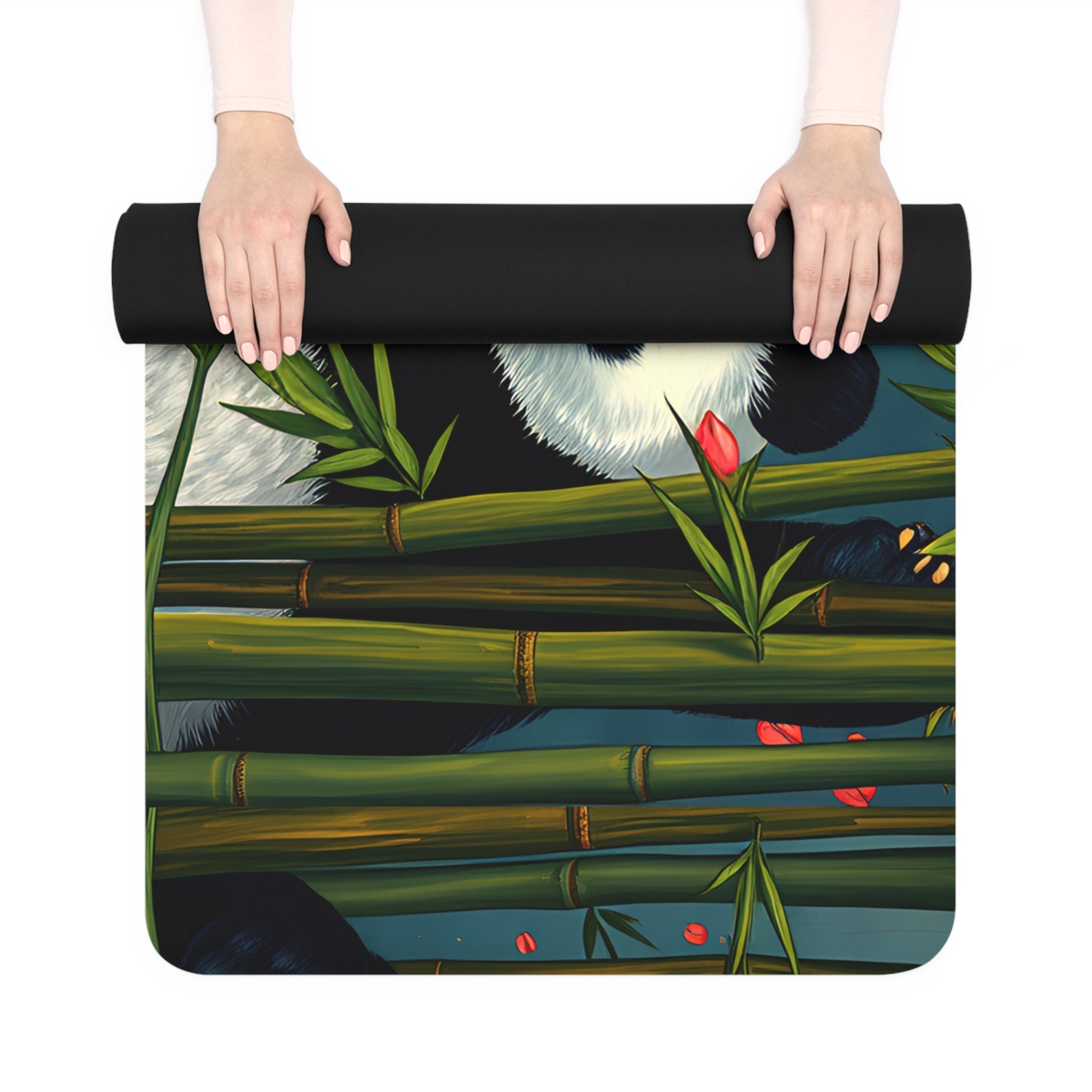 Panda Sunset Yoga Mat — Non - Slip Rubber Mat - Gregg Acini Adoree Designs - Yoga Mat