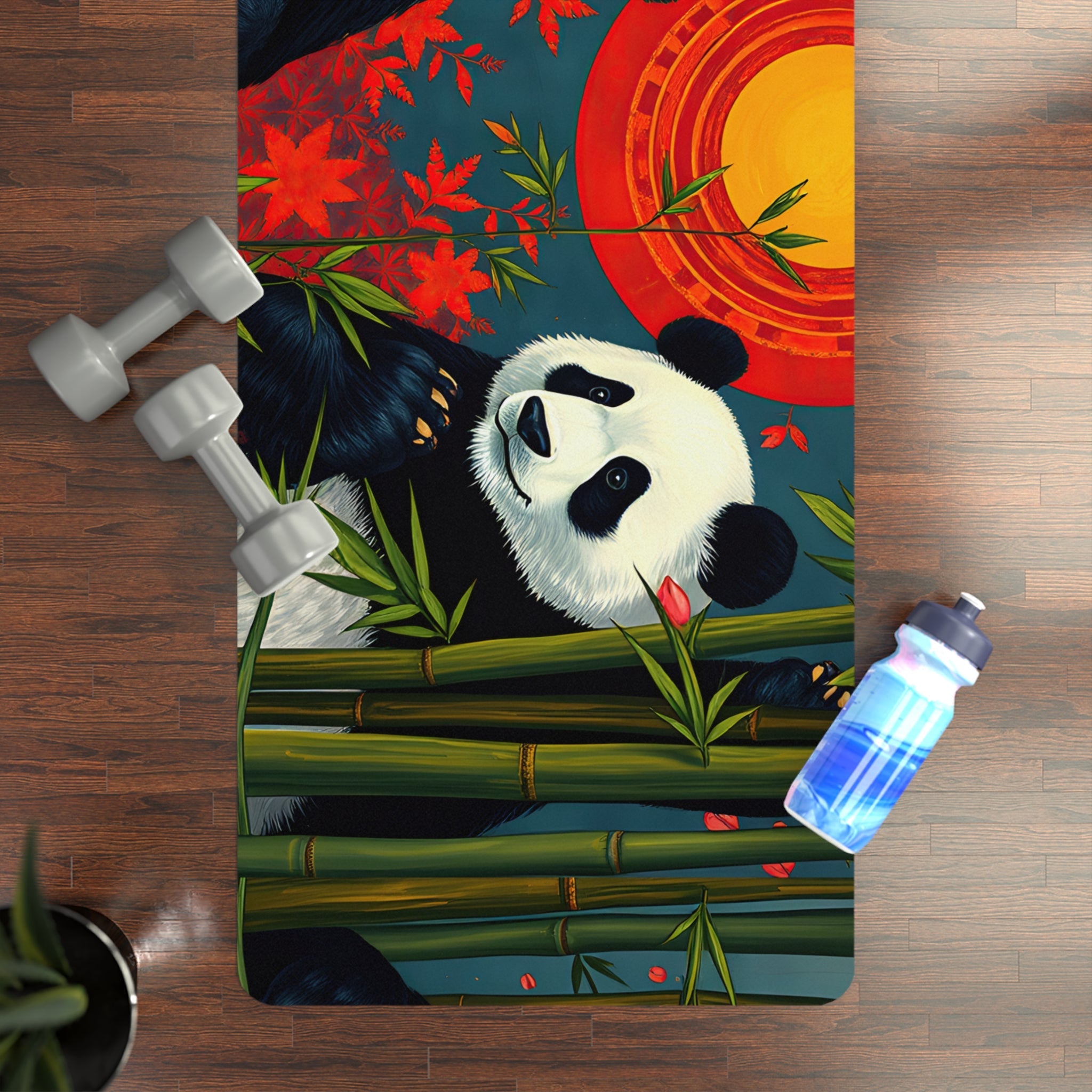 Panda Sunset Yoga Mat — Non - Slip Rubber Mat - Gregg Acini Adoree Designs - Yoga Mat