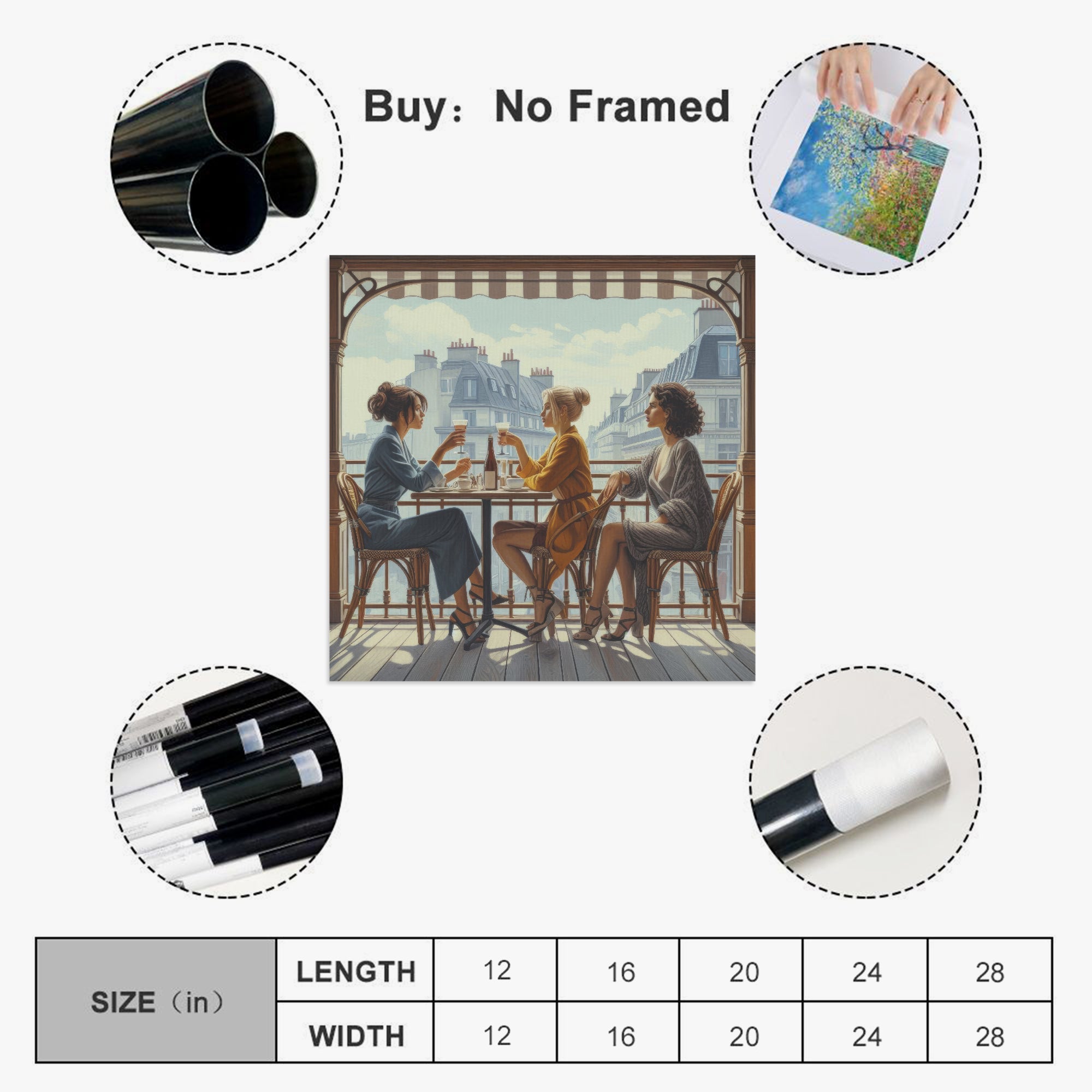 Paris Balcony 1:1 Ratio Canvas Painting - Gregg Acini Adoree Designs - Canvas