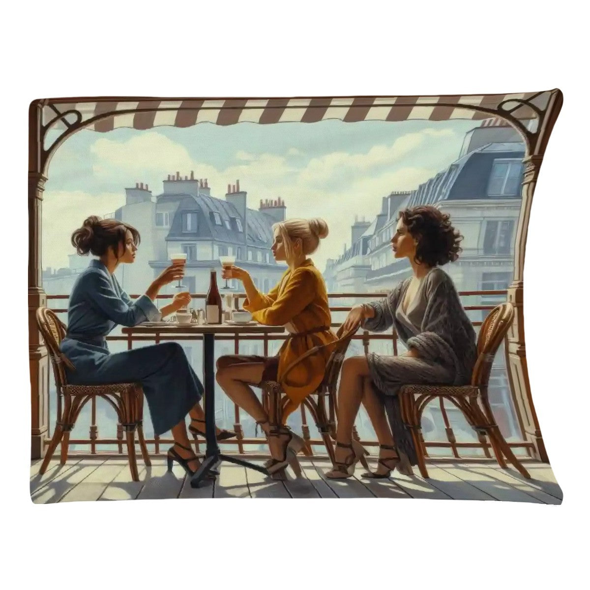 Paris Balcony Flannel Throw Blanket