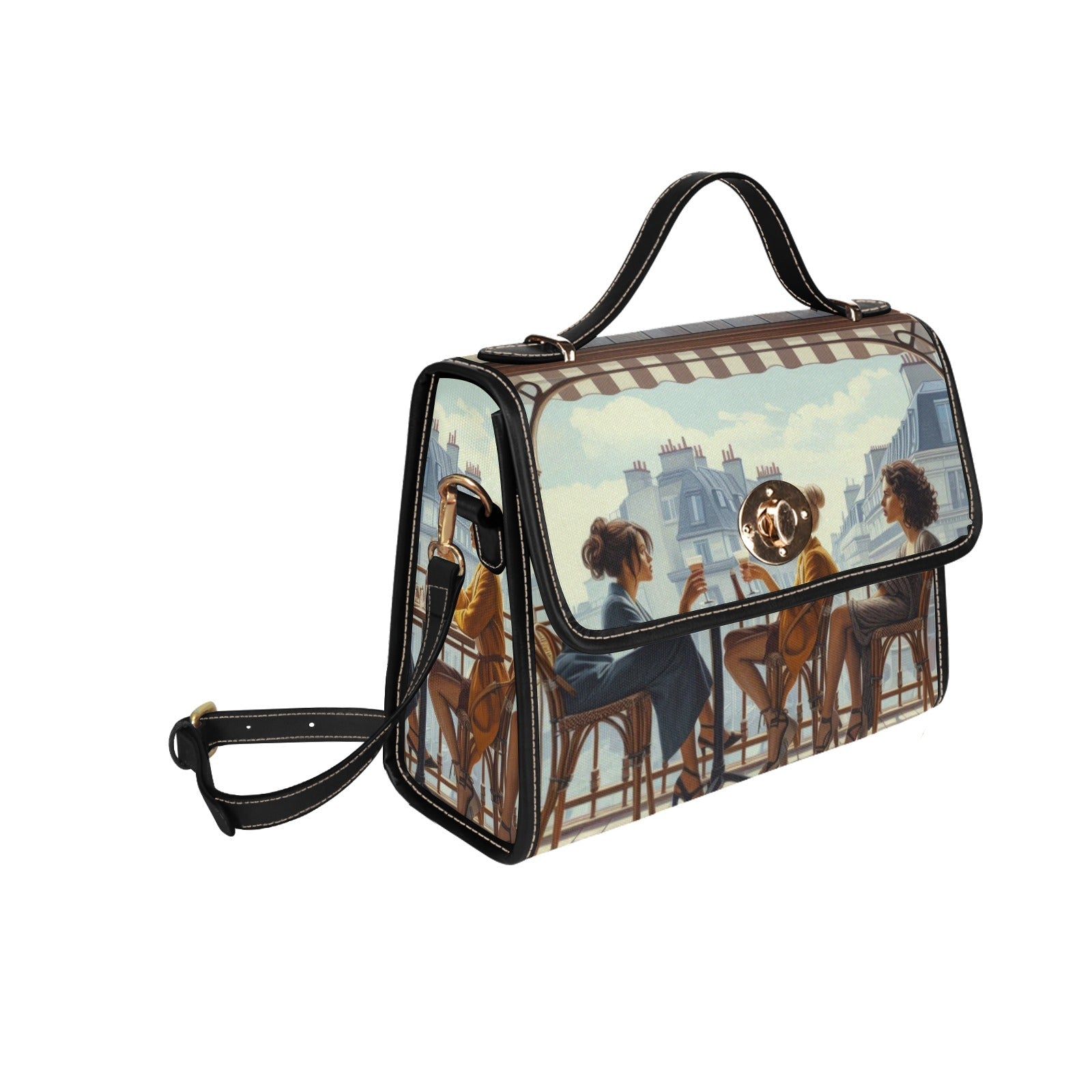 Paris Balcony Waterproof Canvas Bag - Gregg Acini Adoree Designs - Satchel