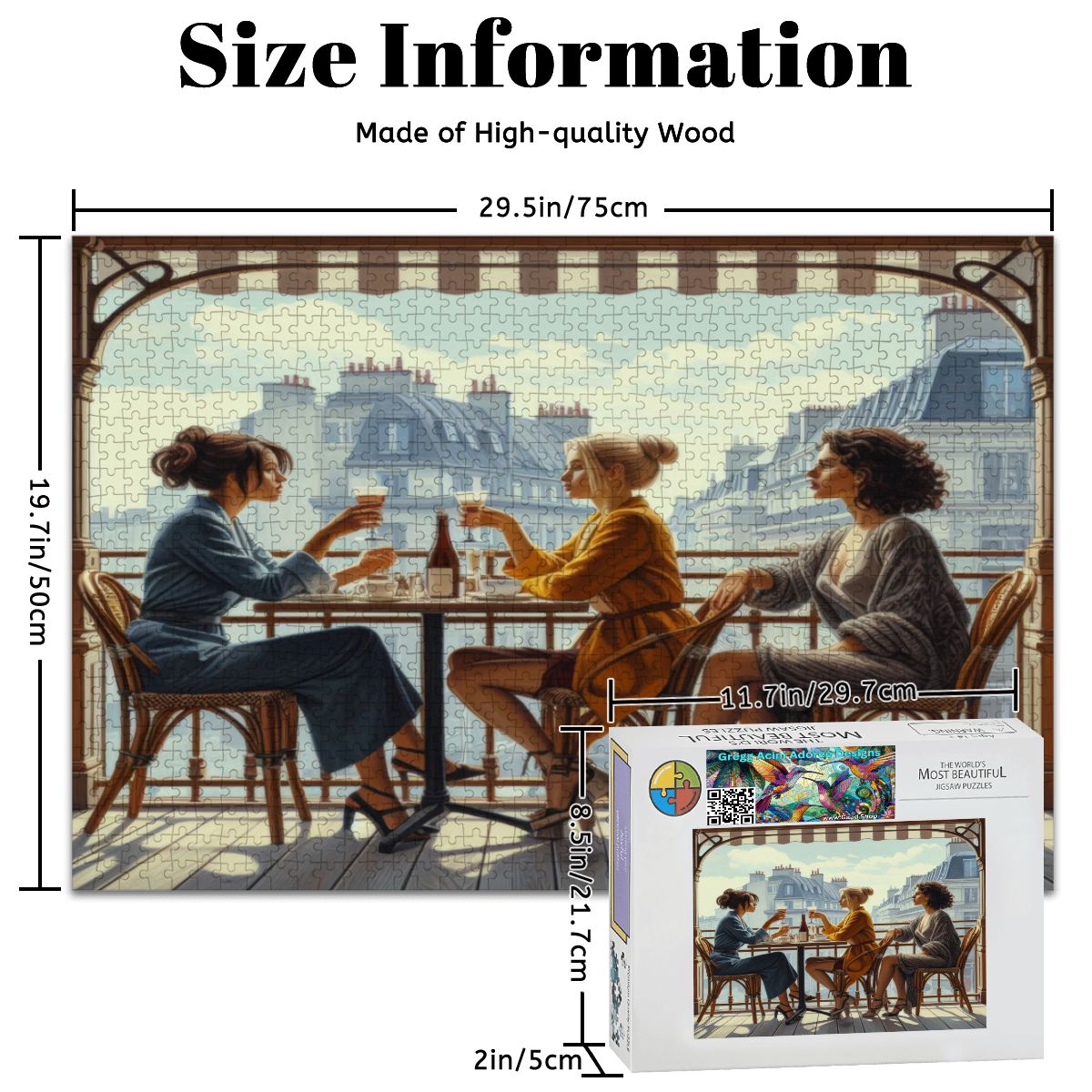 Paris Balcony Wooden Jigsaw Puzzles 1000 pcs - Gregg Acini Adoree Designs - Jigsaw Puzzle