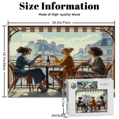 Paris Balcony Wooden Jigsaw Puzzles 1000 pcs - Gregg Acini Adoree Designs - Jigsaw Puzzle