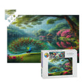 Peacock and Rhododendrons Wooden Jigsaw Puzzles 1000 pcs (Horizontal) - Gregg Acini Adoree Designs - Jigsaw Puzzle