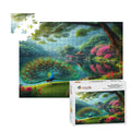 Peacock and Rhododendrons - Wooden Jigsaw Puzzles 500 pcs (Horizontal) - Gregg Acini Adoree Designs - Jigsaw Puzzle