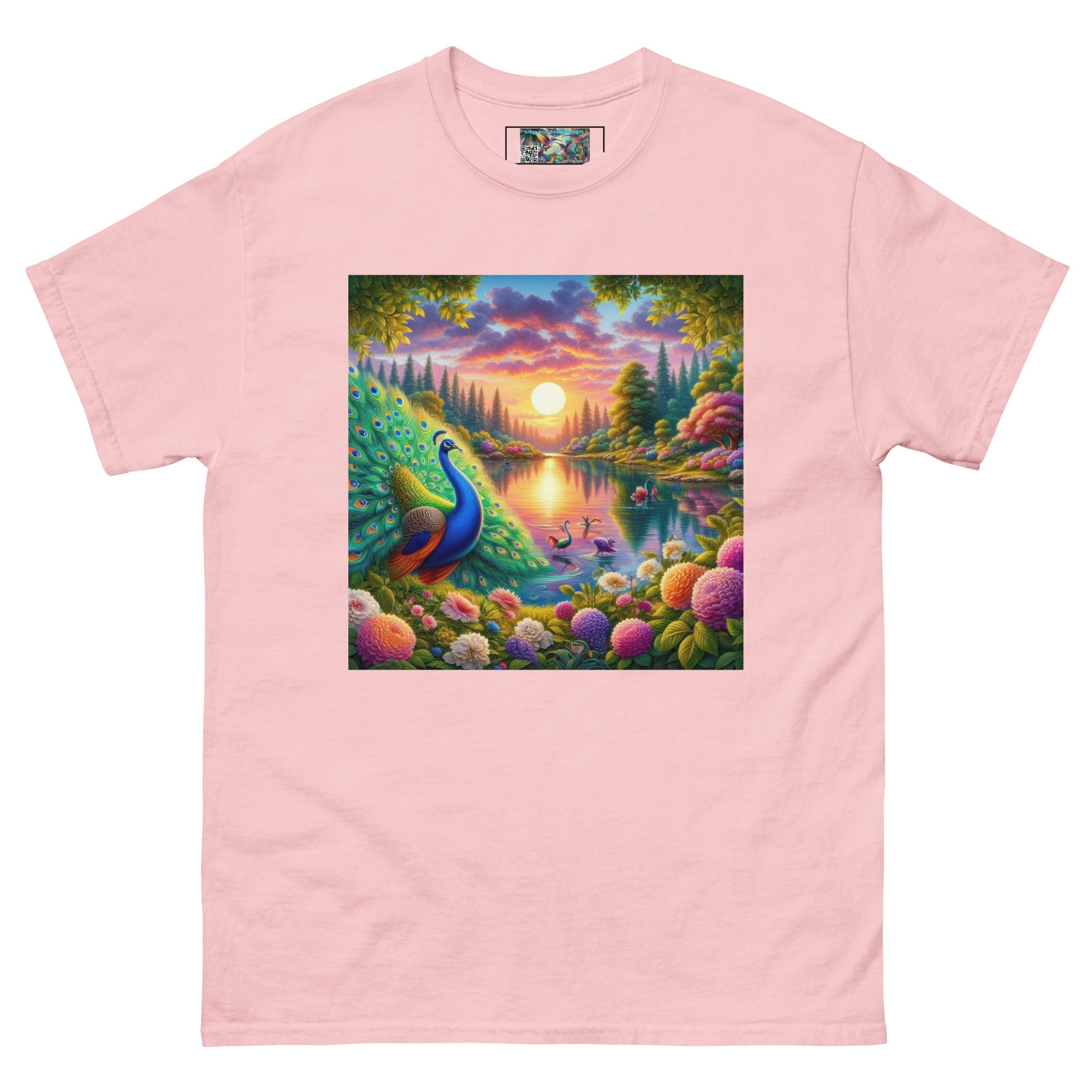 Peacock Sunset Unisex classic tee - Gregg Acini Adoree Designs - T-Shirt