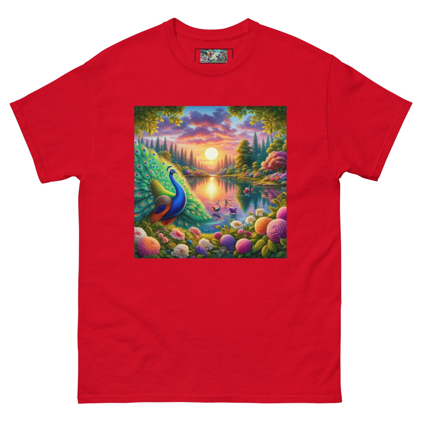 Peacock Sunset Unisex classic tee - Gregg Acini Adoree Designs - T-Shirt