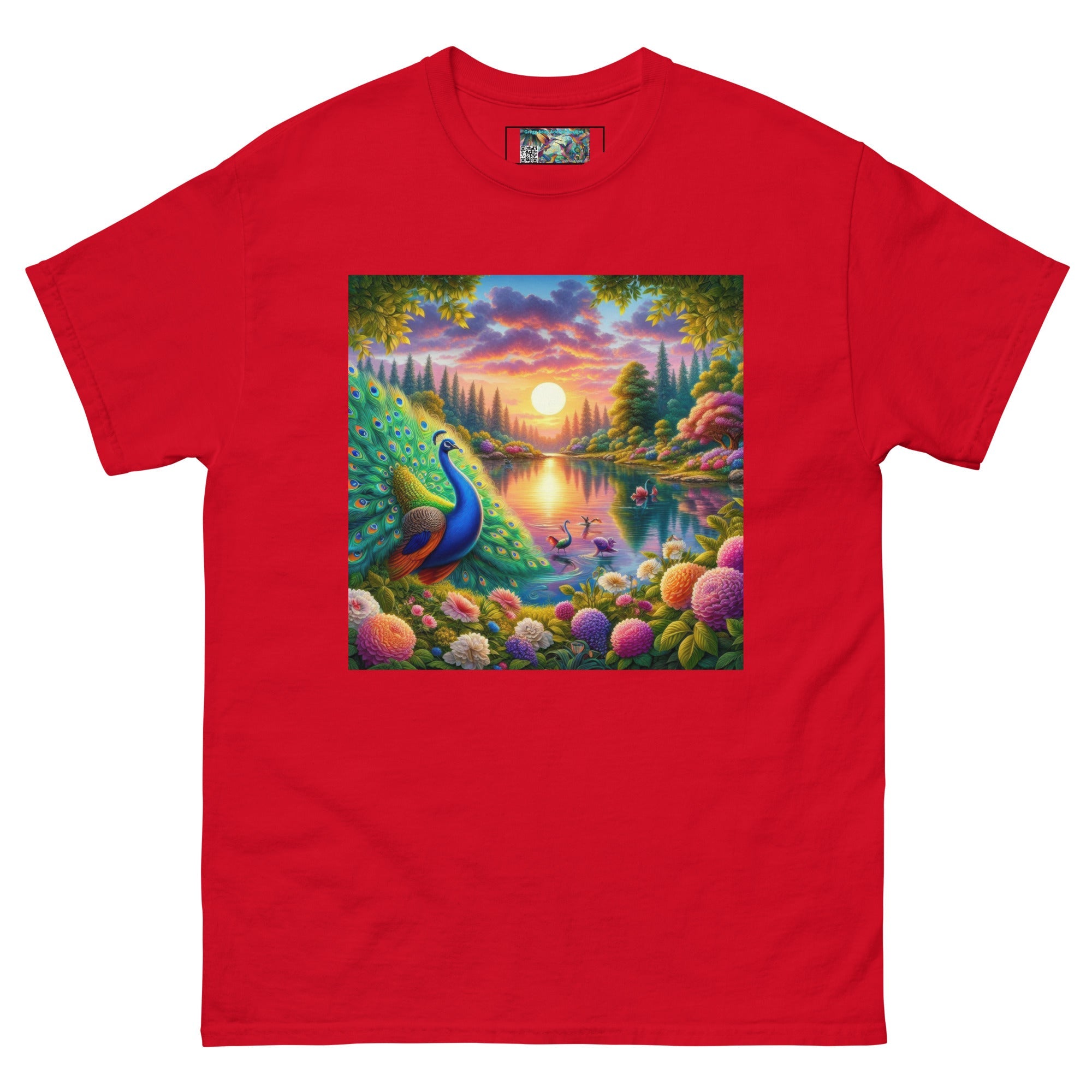Peacock Sunset Unisex classic tee - Gregg Acini Adoree Designs - T-Shirt