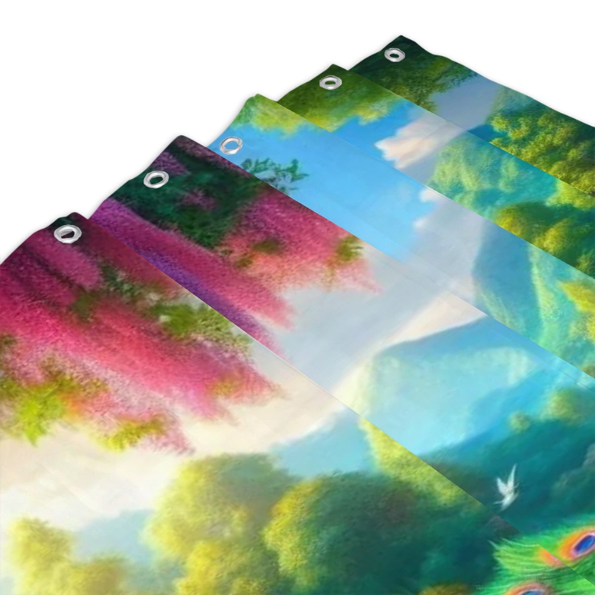 Peacock Under Wisteria Shower Curtain - Gregg Acini Adoree Designs - shower curtain