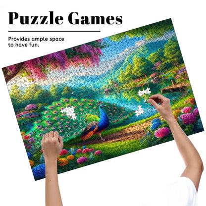 Peacock Under Wisteria Wooden Jigsaw Puzzles 1000 pcs - Gregg Acini Adoree Designs - Jigsaw Puzzle