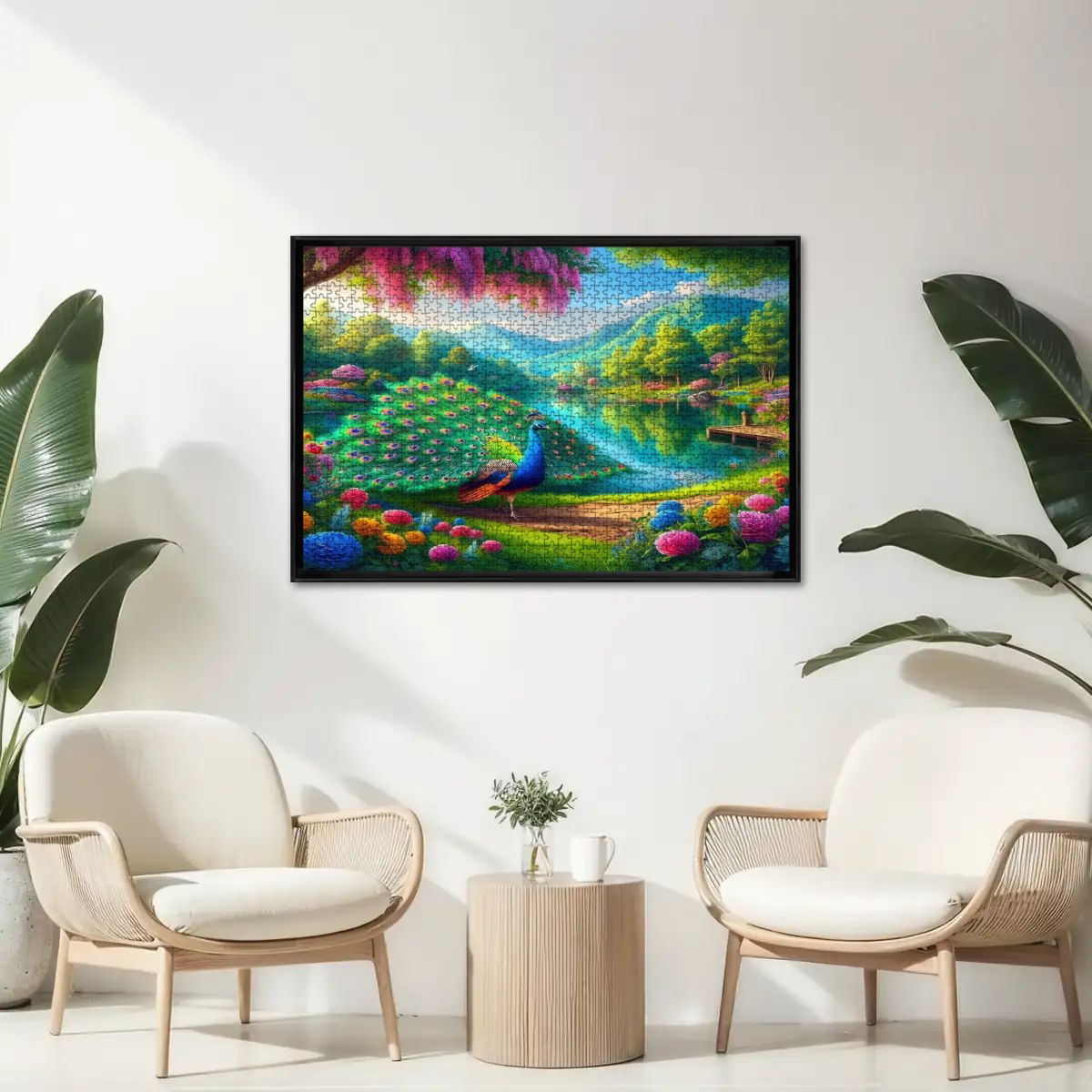 Peacock Under Wisteria Wooden Jigsaw Puzzles 1000 pcs - Gregg Acini Adoree Designs - Jigsaw Puzzle