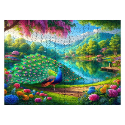 Peacock Under Wisteria Wooden Jigsaw Puzzles 500 pcs - Gregg Acini Adoree Designs - Jigsaw Puzzle