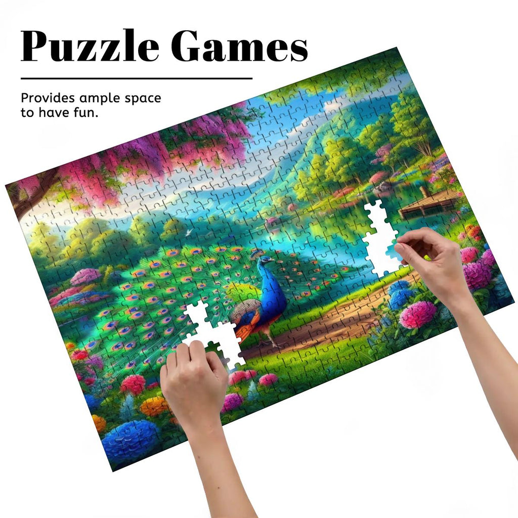 Peacock Under Wisteria Wooden Jigsaw Puzzles 500 pcs - Gregg Acini Adoree Designs - Jigsaw Puzzle