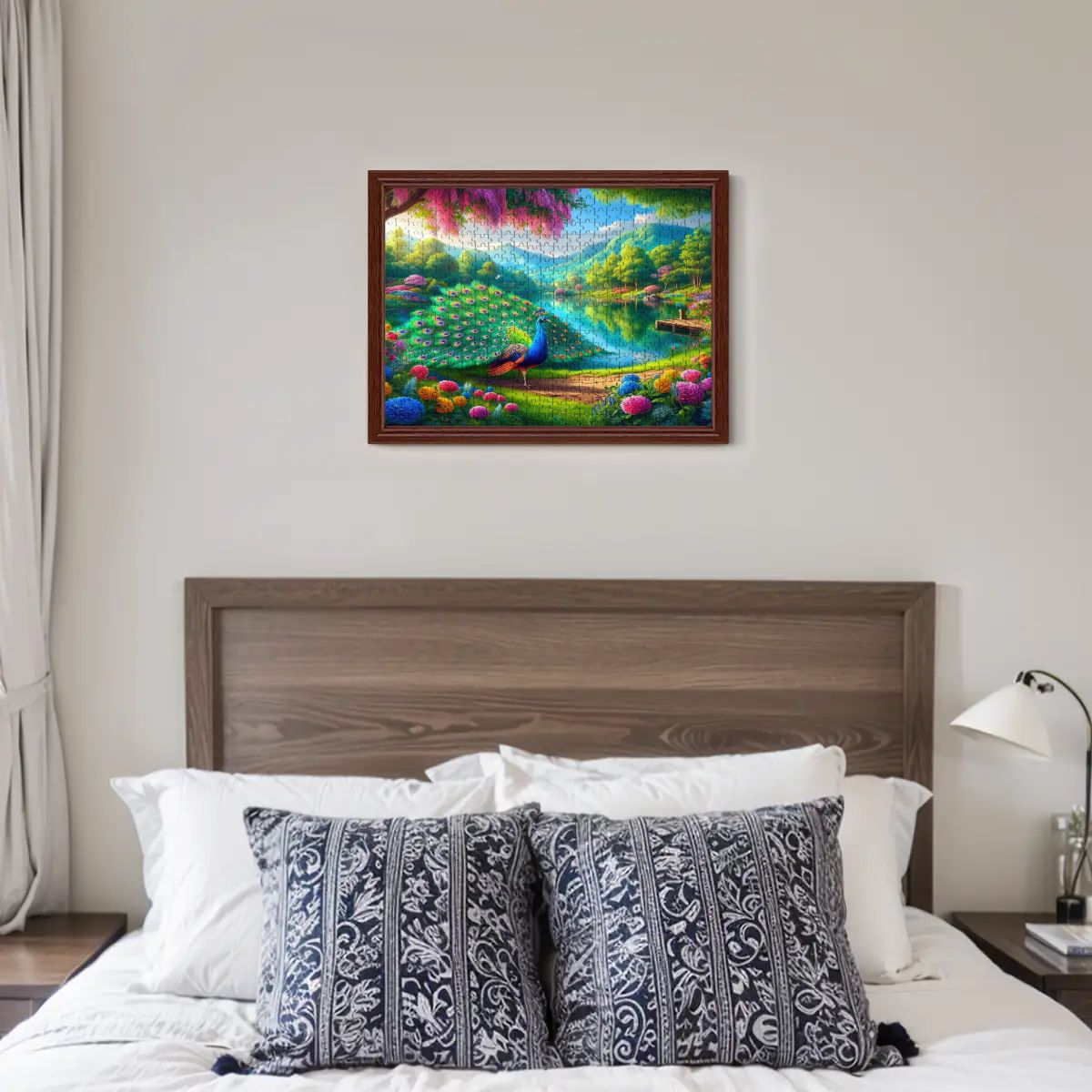 Peacock Under Wisteria Wooden Jigsaw Puzzles 500 pcs - Gregg Acini Adoree Designs - Jigsaw Puzzle
