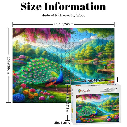 Peacock Under Wisteria Wooden Jigsaw Puzzles 500 pcs - Gregg Acini Adoree Designs - Jigsaw Puzzle