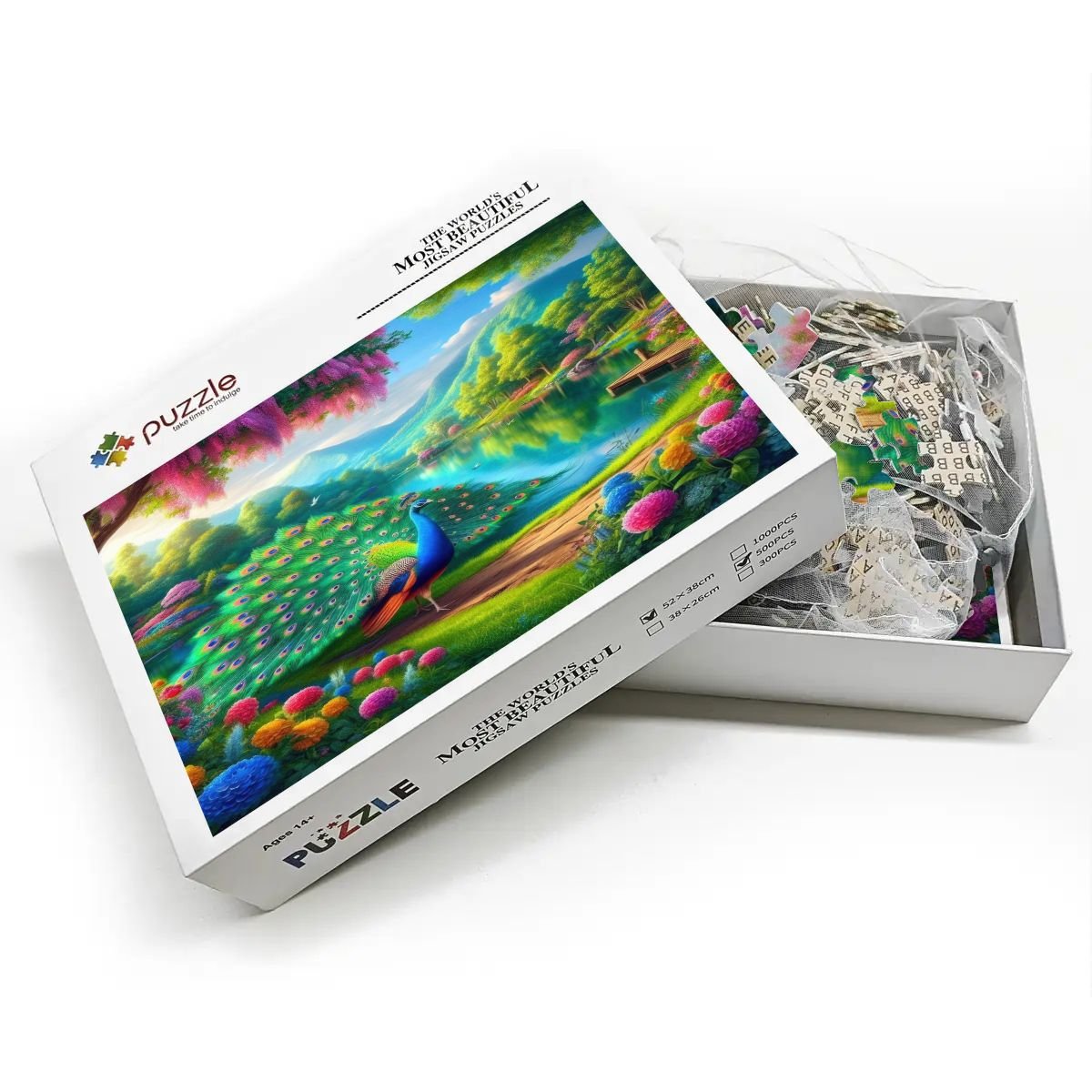 Peacock Under Wisteria Wooden Jigsaw Puzzles 500 pcs - Gregg Acini Adoree Designs - Jigsaw Puzzle