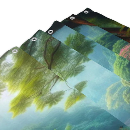 Peacock with Rhododendron Shower Curtain - Gregg Acini Adoree Designs - shower curtain