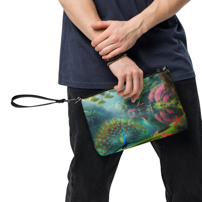 Peacock with Rhododendrons Crossbody bag - Gregg Acini Adoree Designs - Handbag