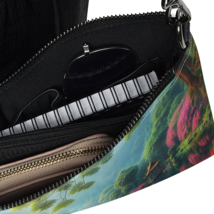 Peacock with Rhododendrons Crossbody bag - Gregg Acini Adoree Designs - Handbag