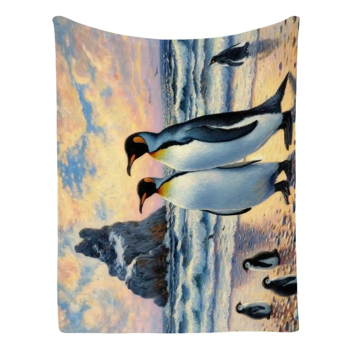 Penguin Family 300 GSM Flannel Throw Blanket (Made in USA) - Gregg Acini Adoree Designs - Blanket